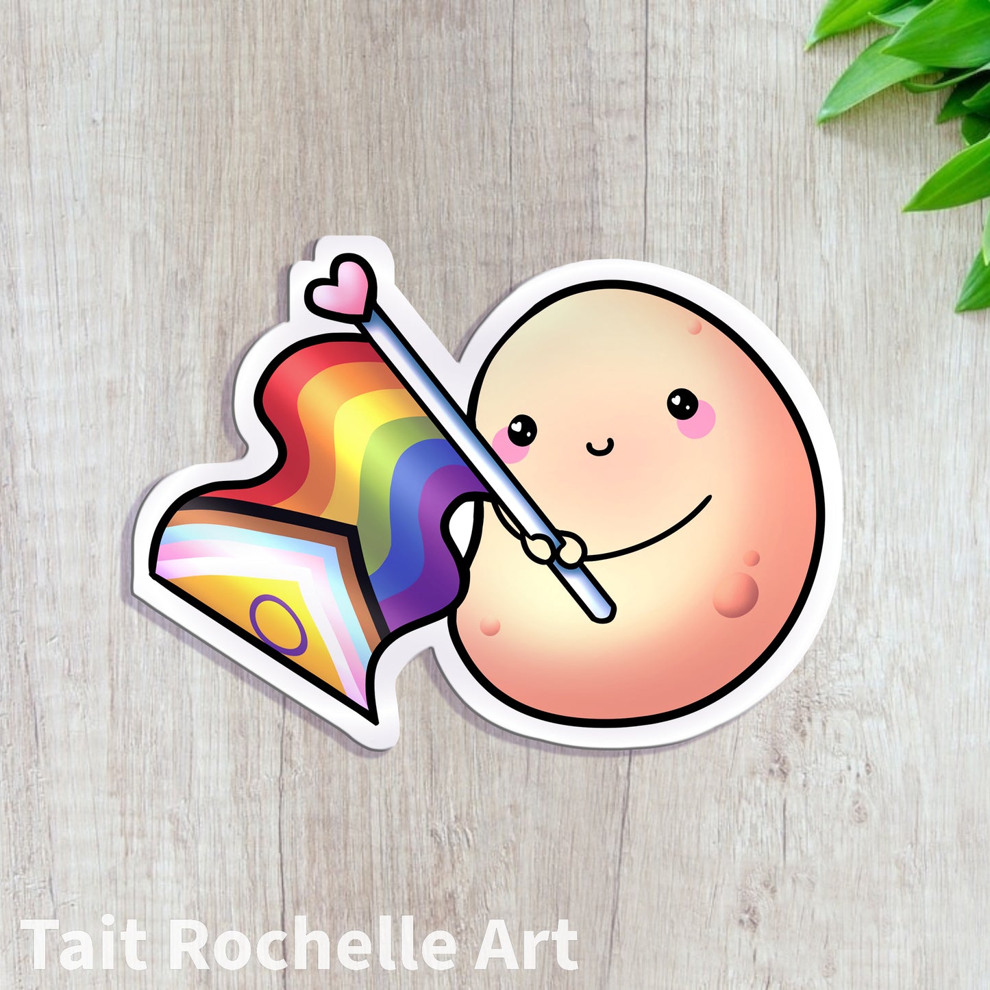 New Progress Pride Flag Potaito Holographic Sticker