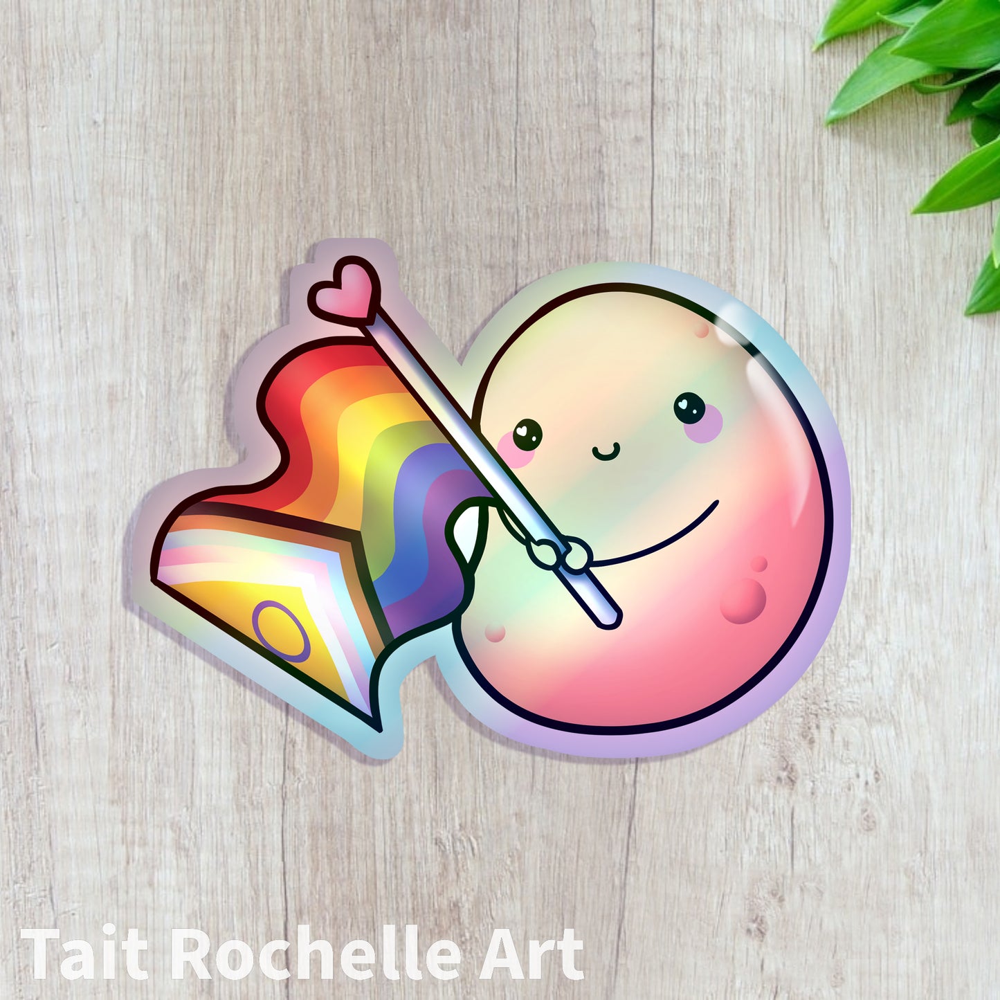 New Progress Pride Flag Potaito Holographic Sticker