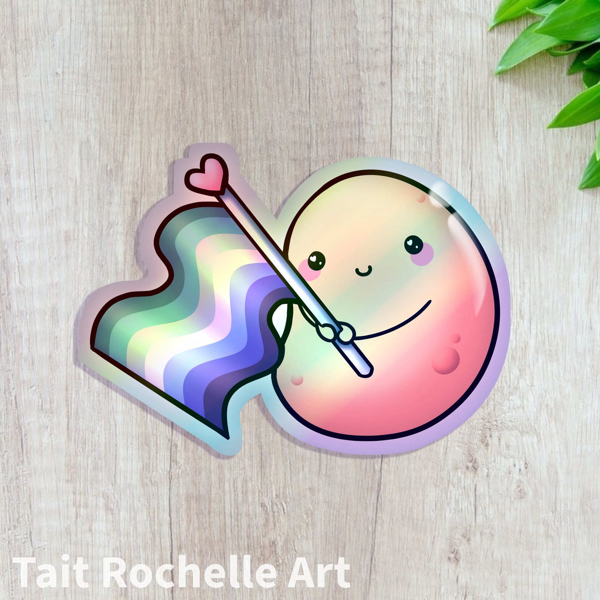 MLM Potaito Holographic Sticker – Tait Rochelle Art